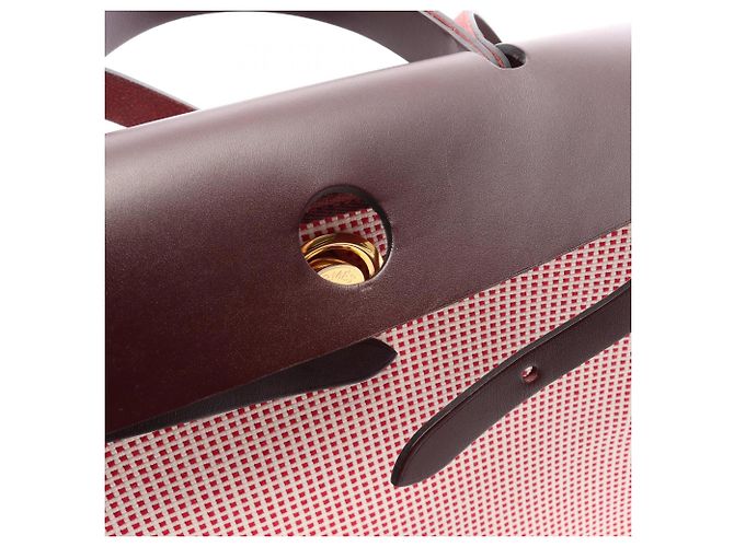 Hermès Borsa 2-Way Hermes Herbag Zip PM Bianco Rosso Bordò - vista 9
