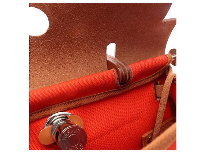 Hermès Borsa 2-Way Hermes Herbag Zip PM Marrone Rosso Arancione - vista 10