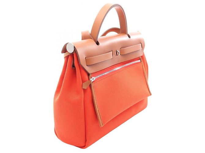 Hermès Borsa 2-Way Hermes Herbag Zip PM Marrone Rosso Arancione - vista 2