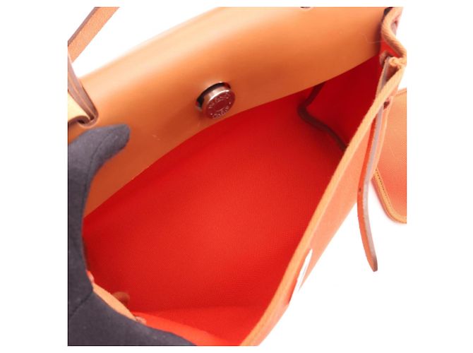 Hermès Borsa 2-Way Hermes Herbag Zip PM Marrone Rosso Arancione - vista 3