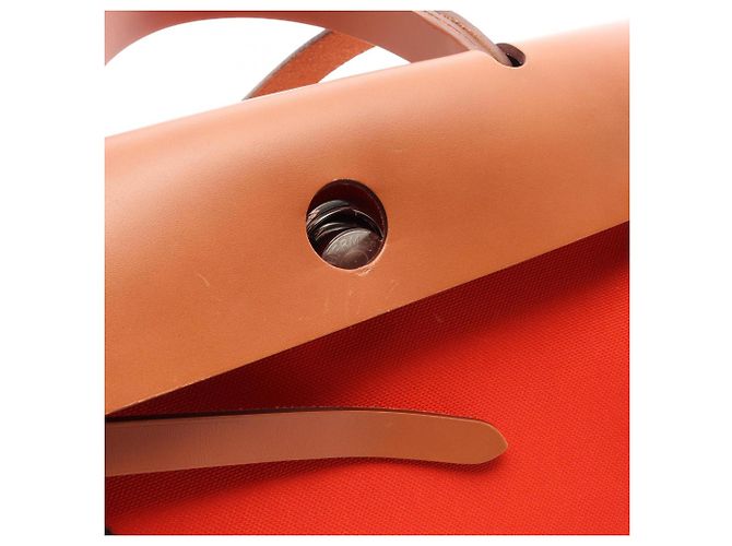 Hermès Borsa 2-Way Hermes Herbag Zip PM Marrone Rosso Arancione - vista 9