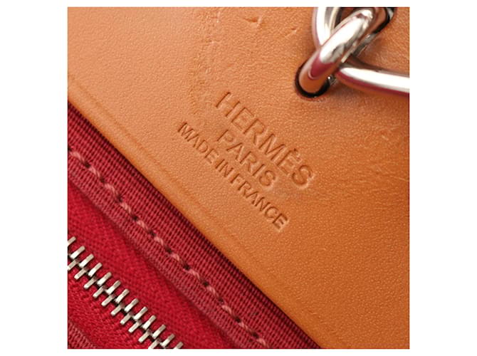 Hermès Borsa 2-Way Hermes Herbag Zip PM Ruby Natural Marrone Bordò - vista 4