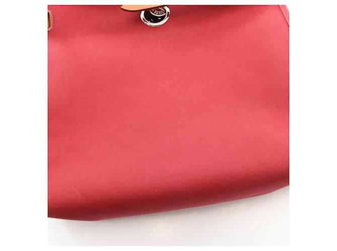 Hermès Borsa 2-Way Hermes Herbag Zip PM Ruby Natural Marrone Bordò - vista 8