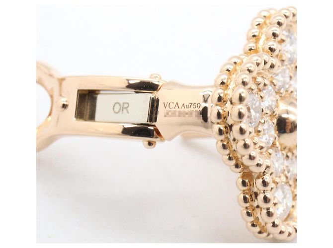 Orecchini Vintage Alhambra Diamond Van Cleef & Arpels D'oro - vista 4