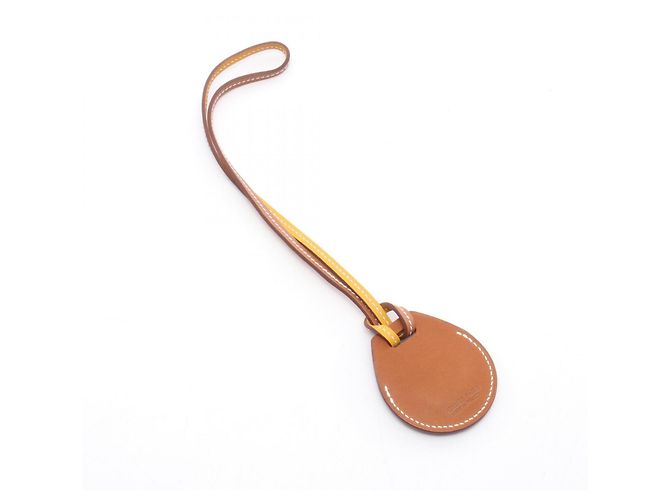 Hermès Hermes Apple AirTag Anhänger Braun Gelb - Ansicht 2