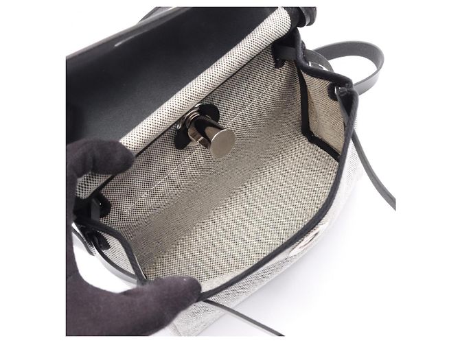 Hermès Borsa a tracolla Hermes Herbag Zip Mini Ecru Marrone Nero - vista 3