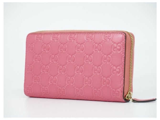 Cartera con cremallera Gucci (Outlet) Microguccissima de piel Long Rosa - vista 2