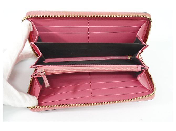 Cartera con cremallera Gucci (Outlet) Microguccissima de piel Long Rosa - vista 3