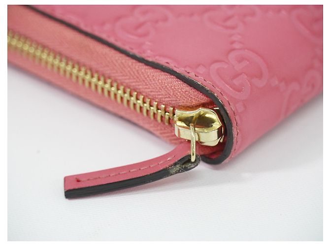 Cartera con cremallera Gucci (Outlet) Microguccissima de piel Long Rosa - vista 6