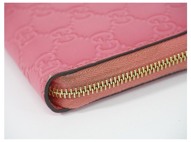 Cartera con cremallera Gucci (Outlet) Microguccissima de piel Long Rosa - vista 7