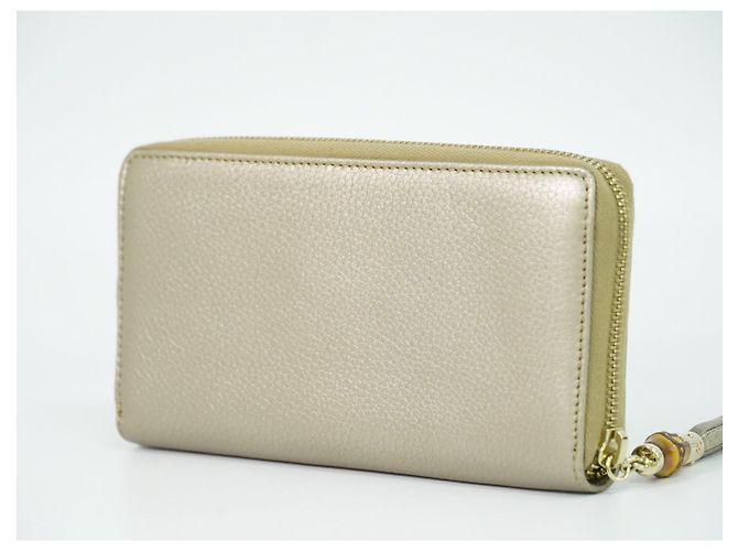 Gucci Bamboo Tassel Zip Leather D'oro - vista 2