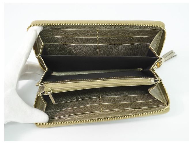 Gucci Bamboo Tassel Zip Leather D'oro - vista 3
