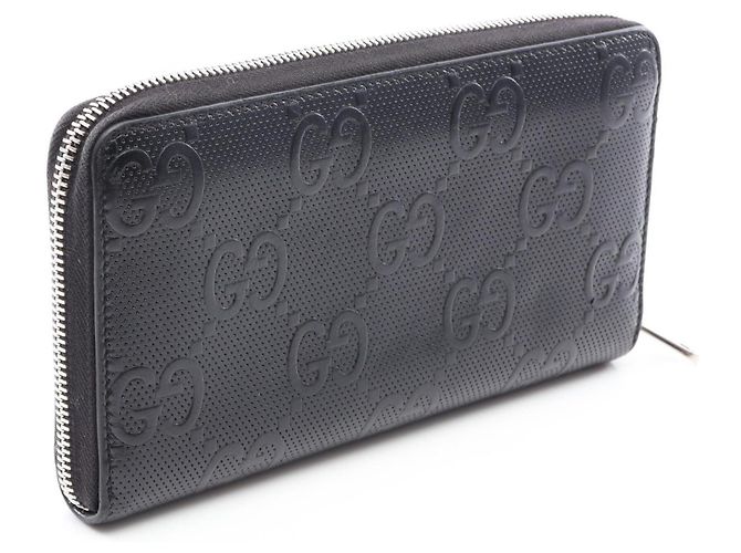 Gucci GG Embossed Round Long Wallet Black - view 2