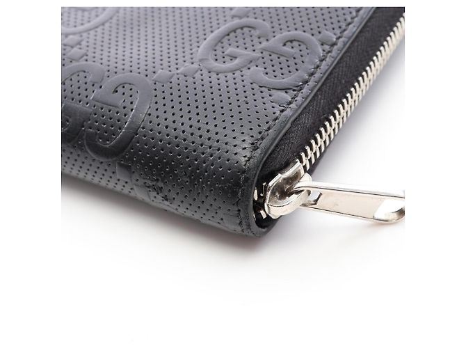 Gucci GG Embossed Round Long Wallet Black - view 8