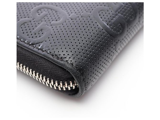 Gucci GG Embossed Round Long Wallet Black - view 9