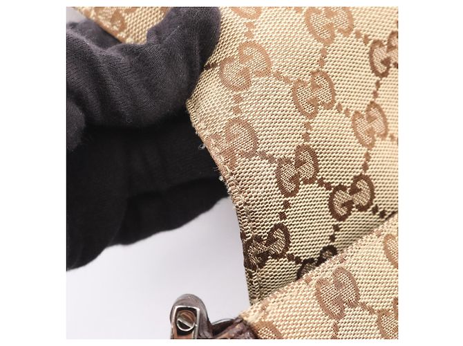 Borsa a Spalla Gucci GG Canvas Marrone Beige - vista 9