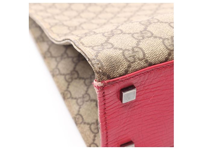 Borsa Tote Gucci GG Supreme Rosa Beige - vista 11