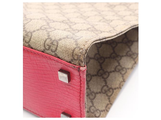 Borsa Tote Gucci GG Supreme Rosa Beige - vista 12