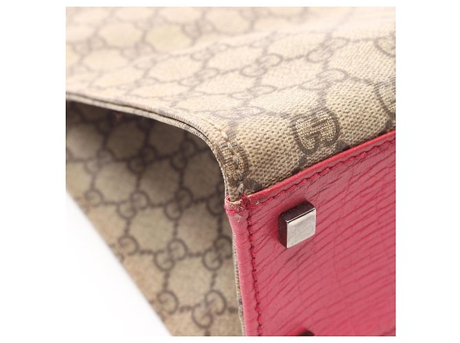 Borsa Tote Gucci GG Supreme Rosa Beige - vista 13