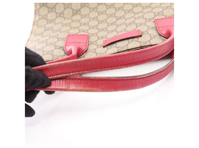 Borsa Tote Gucci GG Supreme Rosa Beige - vista 15