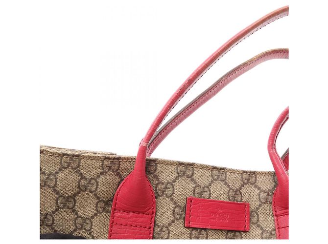 Borsa Tote Gucci GG Supreme Rosa Beige - vista 16