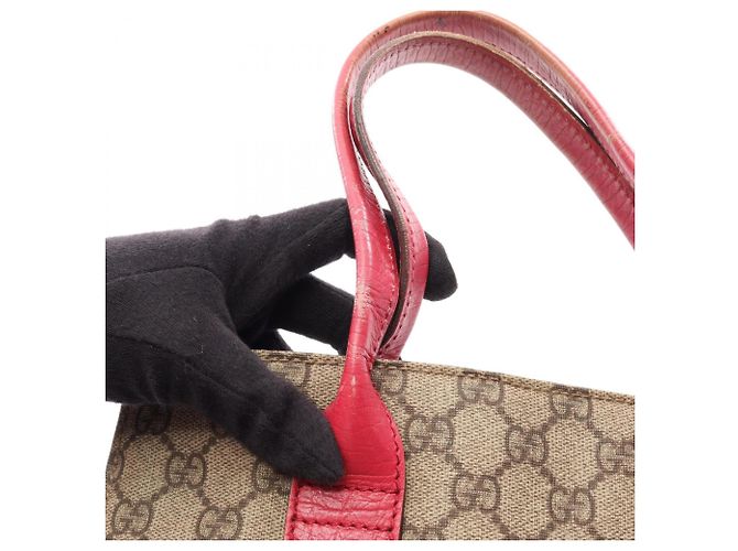 Borsa Tote Gucci GG Supreme Rosa Beige - vista 17