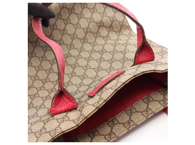 Borsa Tote Gucci GG Supreme Rosa Beige - vista 18