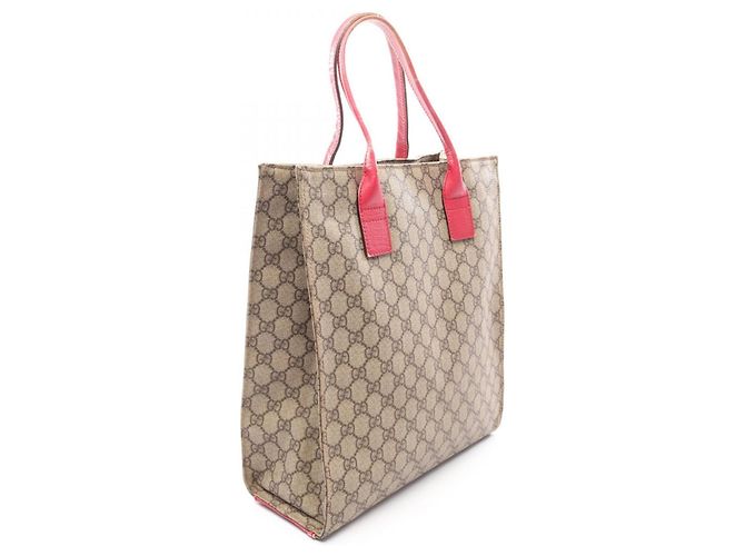 Borsa Tote Gucci GG Supreme Rosa Beige - vista 2