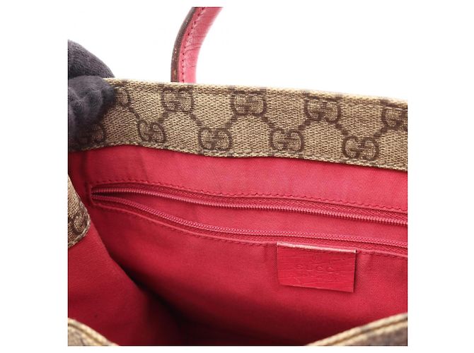 Borsa Tote Gucci GG Supreme Rosa Beige - vista 6