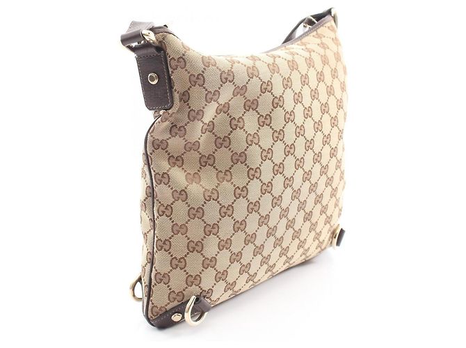 Borsa a Spalla Gucci Abbey GG Canvas Marrone Beige - vista 2