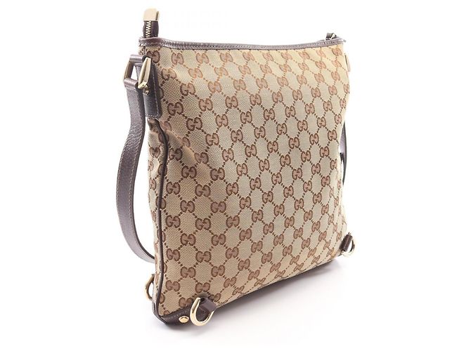Borsa a Spalla Gucci Abbey GG Canvas Marrone Beige - vista 2