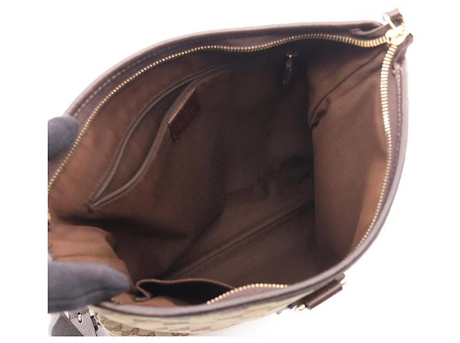 Borsa a Spalla Gucci Abbey GG Canvas Marrone Beige - vista 3