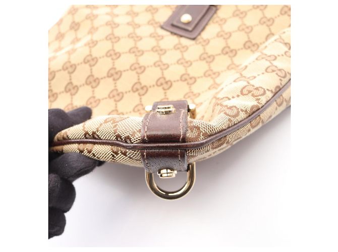 Borsa a Spalla Gucci Abbey GG Canvas Marrone Beige - vista 6