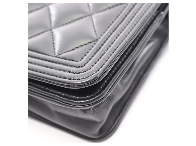 Borsa a Spalla Chanel Boy Matelassé Nero - vista 10