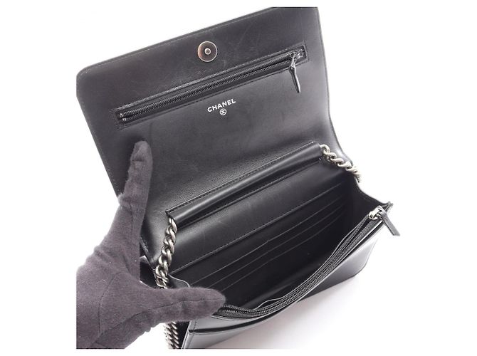 Borsa a Spalla Chanel Boy Matelassé Nero - vista 3