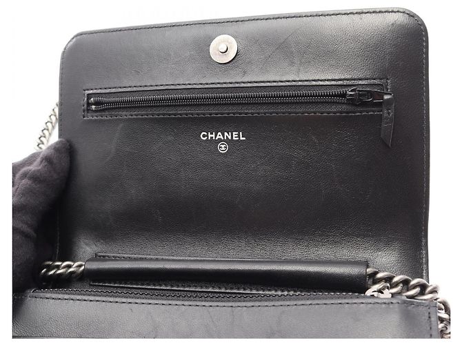 Borsa a Spalla Chanel Boy Matelassé Nero - vista 7