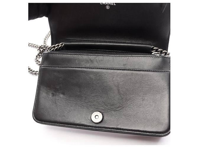 Borsa a Spalla Chanel Boy Matelassé Nero - vista 8