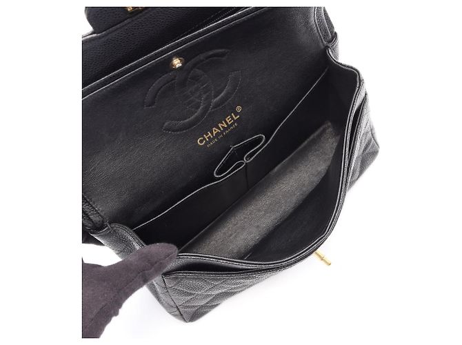 Borsa a Spalla Chanel Matelassé Double Flap Nero - vista 3