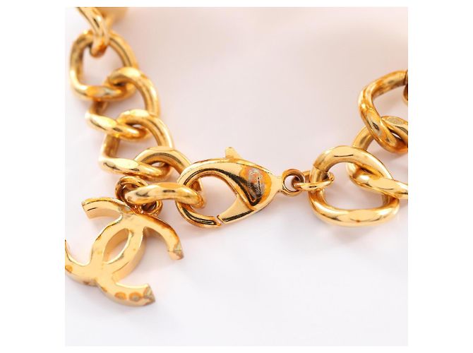 Chanel Coco Mark Gripoix Charm Bracelet Black White Golden - view 3