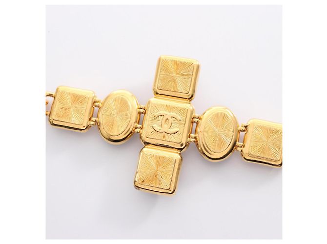 Chanel Coco Mark Gripoix Charm Bracelet Black White Golden - view 5