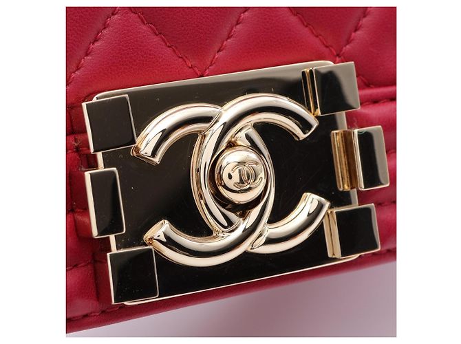Borsa a tracolla Chanel Boy Small in agnello rosa - vista 10