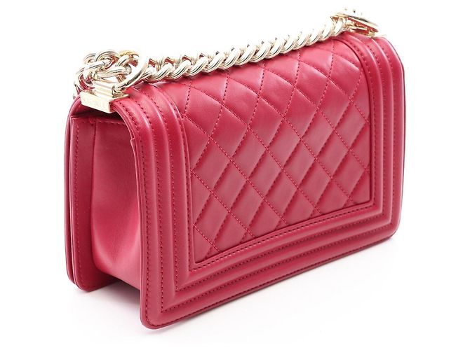 Borsa a tracolla Chanel Boy Small in agnello rosa - vista 2