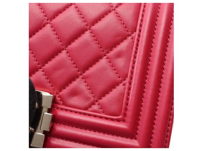 Borsa a tracolla Chanel Boy Small in agnello rosa - vista 6