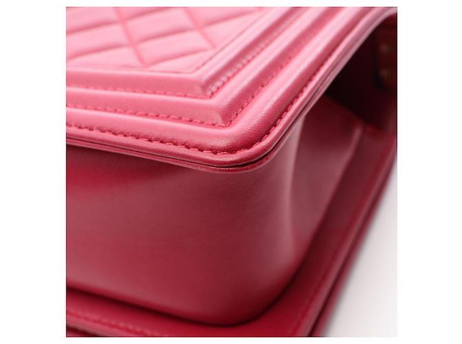 Borsa a tracolla Chanel Boy Small in agnello rosa - vista 8