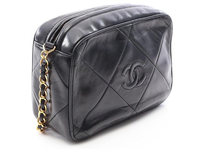 Borsa a Spalla Chanel Coco Mark Diamond Stitch Fringe Nero - vista 2