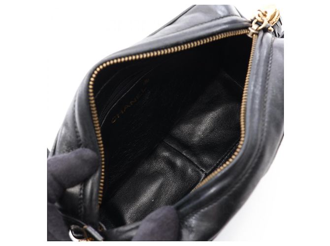 Borsa a Spalla Chanel Coco Mark Diamond Stitch Fringe Nero - vista 3