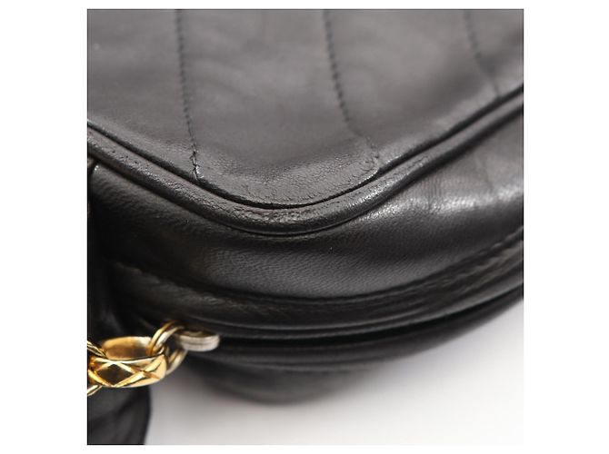 Borsa a Spalla con Frange Chanel Coco Mark Bias Stitch Nero - vista 12