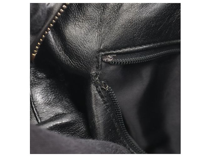 Borsa a Spalla con Frange Chanel Coco Mark Bias Stitch Nero - vista 6