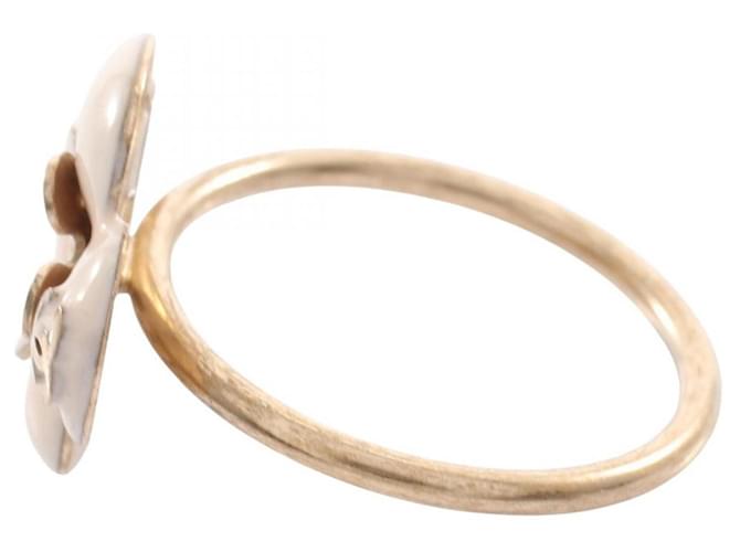 Anello a fascia Chanel Coco Mark Flower Bianco D'oro - vista 2