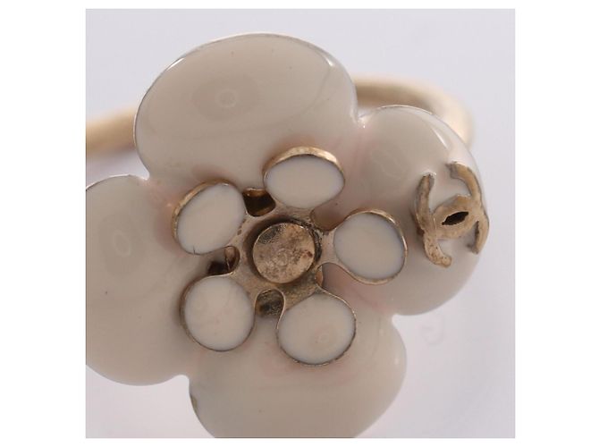 Anello a fascia Chanel Coco Mark Flower Bianco D'oro - vista 6